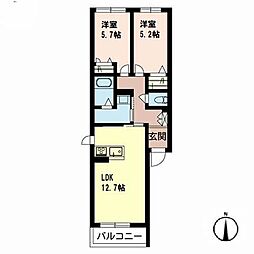 シャーメゾンレガーロ 2LDKの間取図画像