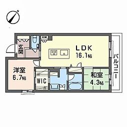 Gracieux下新庄 2LDKの間取図画像