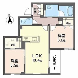 メゾン ボヌール 2LDKの間取図画像