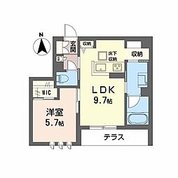 大阪市都島区都島北通2丁目アパート 1LDKの間取図画像