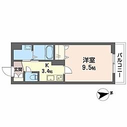 シャーメゾンオーク八戸ノ里 1Kの間取図画像