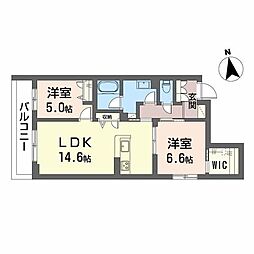 堺市西区鳳中町8丁マンション 2LDKの間取図画像