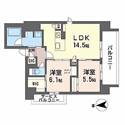 プリマドーレ昭和町 2LDKの間取図画像