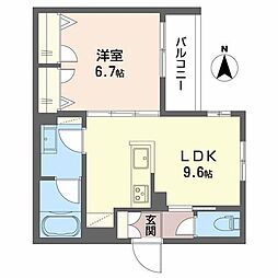 アルトポンテ ウーノ 1LDKの間取図画像