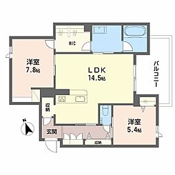 ルチード 三国ヶ丘 みらいエコ 2LDKの間取図画像
