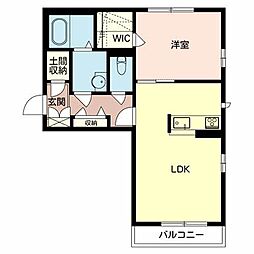 シャーメゾンＮＡＮＲＹＵ 2階1LDKの間取り