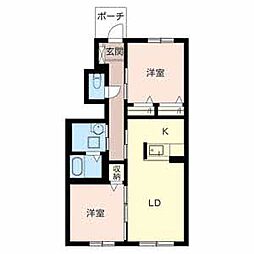 シャーメゾン陽 2LDKの間取図画像