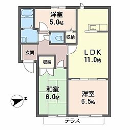 アネックス日根野A 3LDKの間取図画像