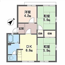フレグランスロゼ 3DKの間取図画像