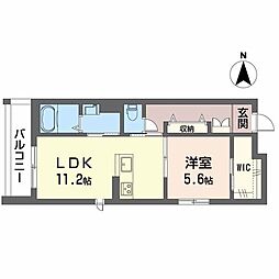 ハルミエールII 1LDKの間取図画像