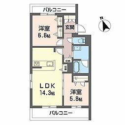 Seaside House 2LDKの間取図画像
