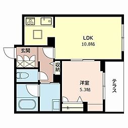 PureGardensOkamoto 1LDKの間取図画像