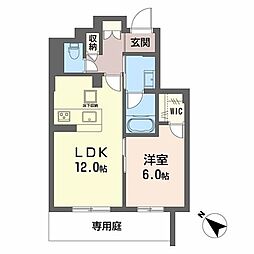 シャーメゾン小久保 一部みらいエコ対象物件 1LDKの間取図画像