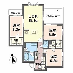 CELFENA 宝塚・川面 HautDeGamme 3LDKの間取図画像