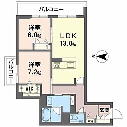 フォレストIII 2LDKの間取図画像