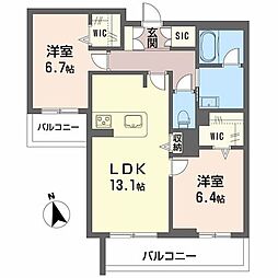 ハワード コート 2LDKの間取図画像