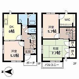 フレグランス加西B棟 3DKの間取図画像