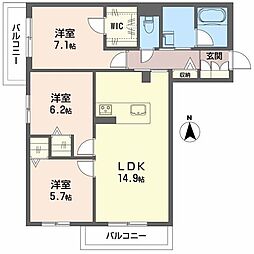 シャーメゾン M-six 3LDKの間取図画像