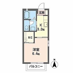パーク・ペイサージュ 1Kの間取図画像