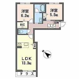 プエンテ サツキ 2LDKの間取図画像