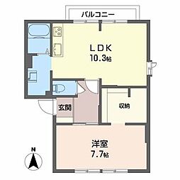 ハイツ光 2階1SLDKの間取り