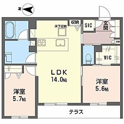 ラバンス 2LDKの間取図画像