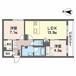 ラバンス 2LDKの間取図画像