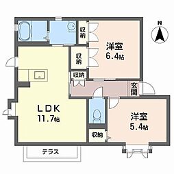 ファミーユ下山 2LDKの間取図画像