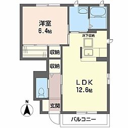 フェリーチェC 1LDKの間取図画像