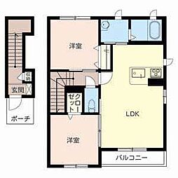 プレジール 2LDKの間取図画像