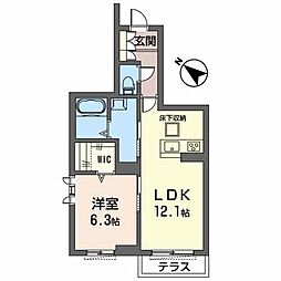 シャーメゾンメリア 1LDKの間取図画像