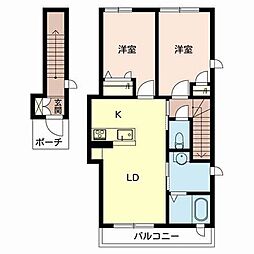 クラヴィエ・グロウ2 2LDKの間取図画像