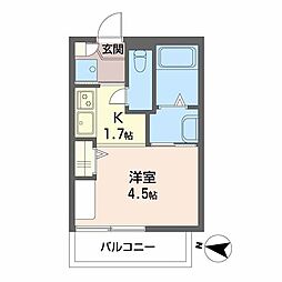 クリーンハイツ 1Kの間取図画像