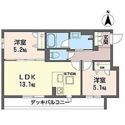 シャーメゾン シン 2LDKの間取図画像