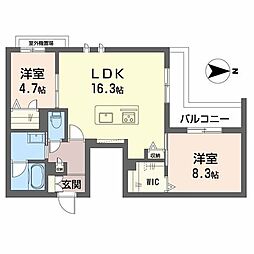 プレシャス メゾン 2LDKの間取図画像
