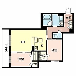 アガヴェアスール 2LDKの間取図画像