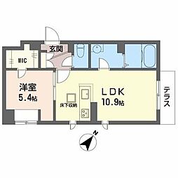 カーサグラス 1LDKの間取図画像