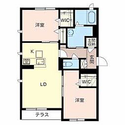 シャーメゾンタウンコート新大阪 2LDKの間取図画像