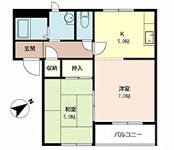 ファミールK1 2Kの間取図画像
