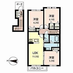 シャーメゾンCiel 3LDKの間取図画像