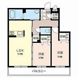 シャーメゾン大森町 2LDKの間取図画像