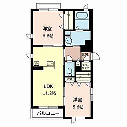 シャーメゾン篠原中町 2LDKの間取図画像