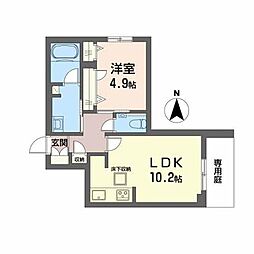 シャーメゾン　エ　セレーノ 1階1LDKの間取り