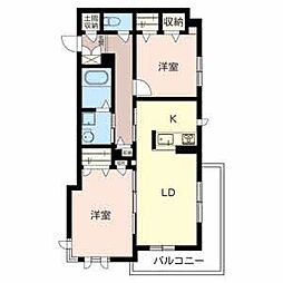 シャーメゾン近松 2階2LDKの間取り