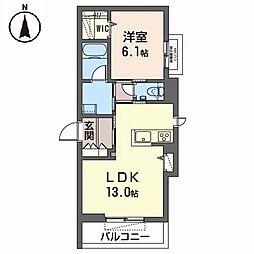 シャーメゾンSky3Sonoda 1LDKの間取図画像