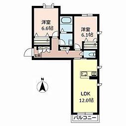 シャーメゾンフィオール 2LDKの間取図画像