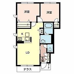 グランジュッテ 2LDKの間取図画像
