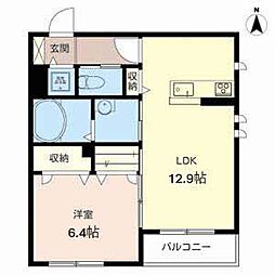 ベル・フルール 1LDKの間取図画像