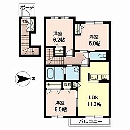シャーメゾンエスト 3LDKの間取図画像