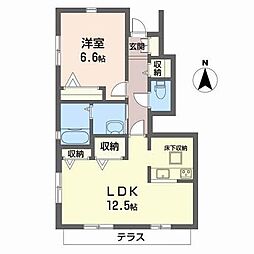 コアロード門戸 1LDKの間取図画像
